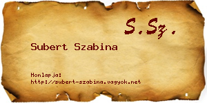 Subert Szabina névjegykártya